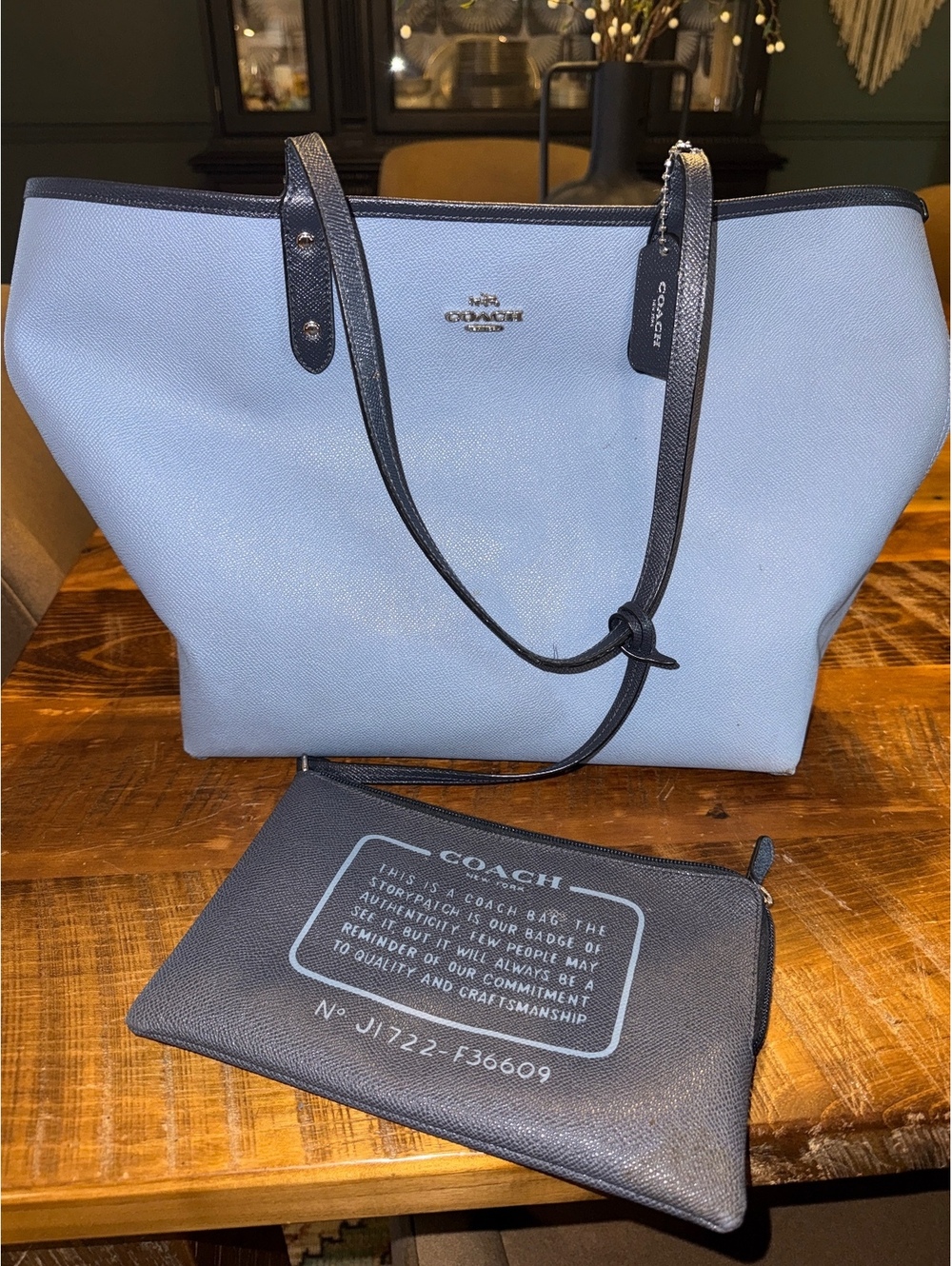 Coach F36609 Reversible City Tote Dusk Blue